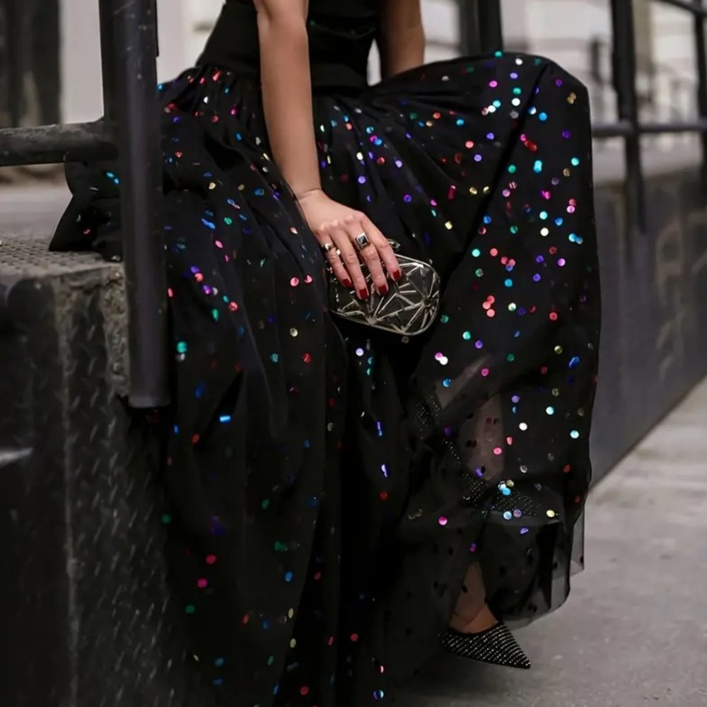 Lace Net Voile Skirt - very full